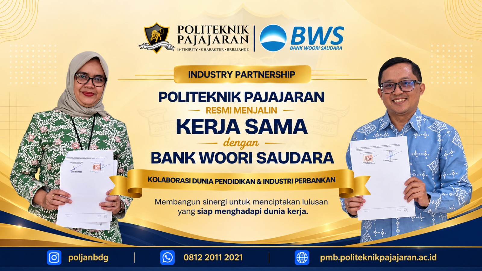 Perkuat Link and Match dengan Industri, Politeknik Pajajaran Jalin Kerja Sama dengan Bank Woori Saudara